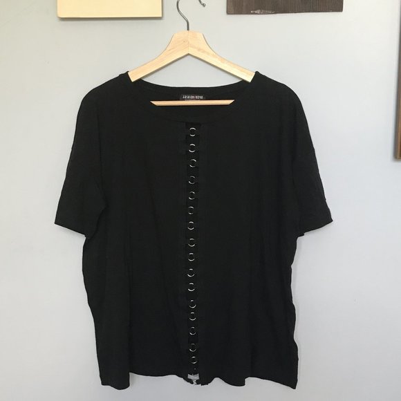 Fashion Nova Oversized Hoop Detail Cut Out Tee